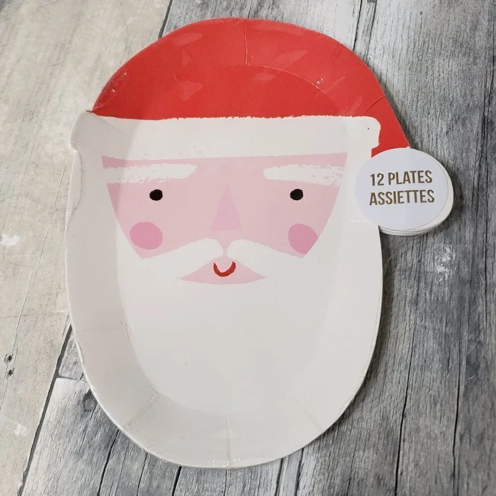 NWT - Meri Meri - Santa Paper Plates (12)